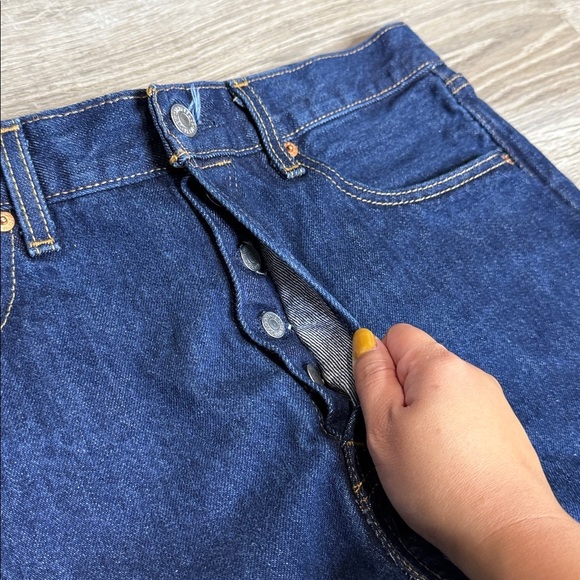 Levi’s 501 Shrink-to-Fit Men’s Button-Fly Straight Leg Jeans Dark Blue Sz 32x32 - Picture 5 of 12